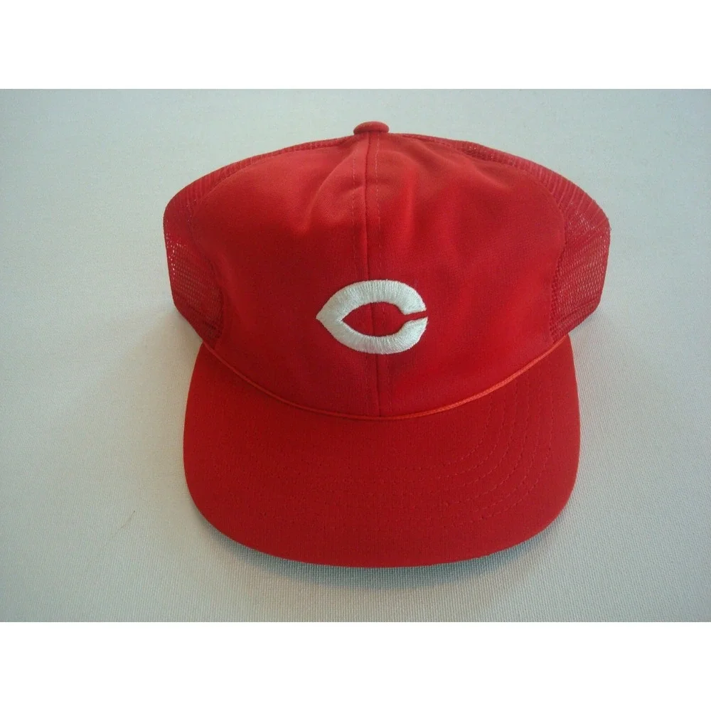 CINCINNATO REDS TWINS  TRUCKER  90S   ‎ SNAPBACK  HAT CAP VINTAGE EE4